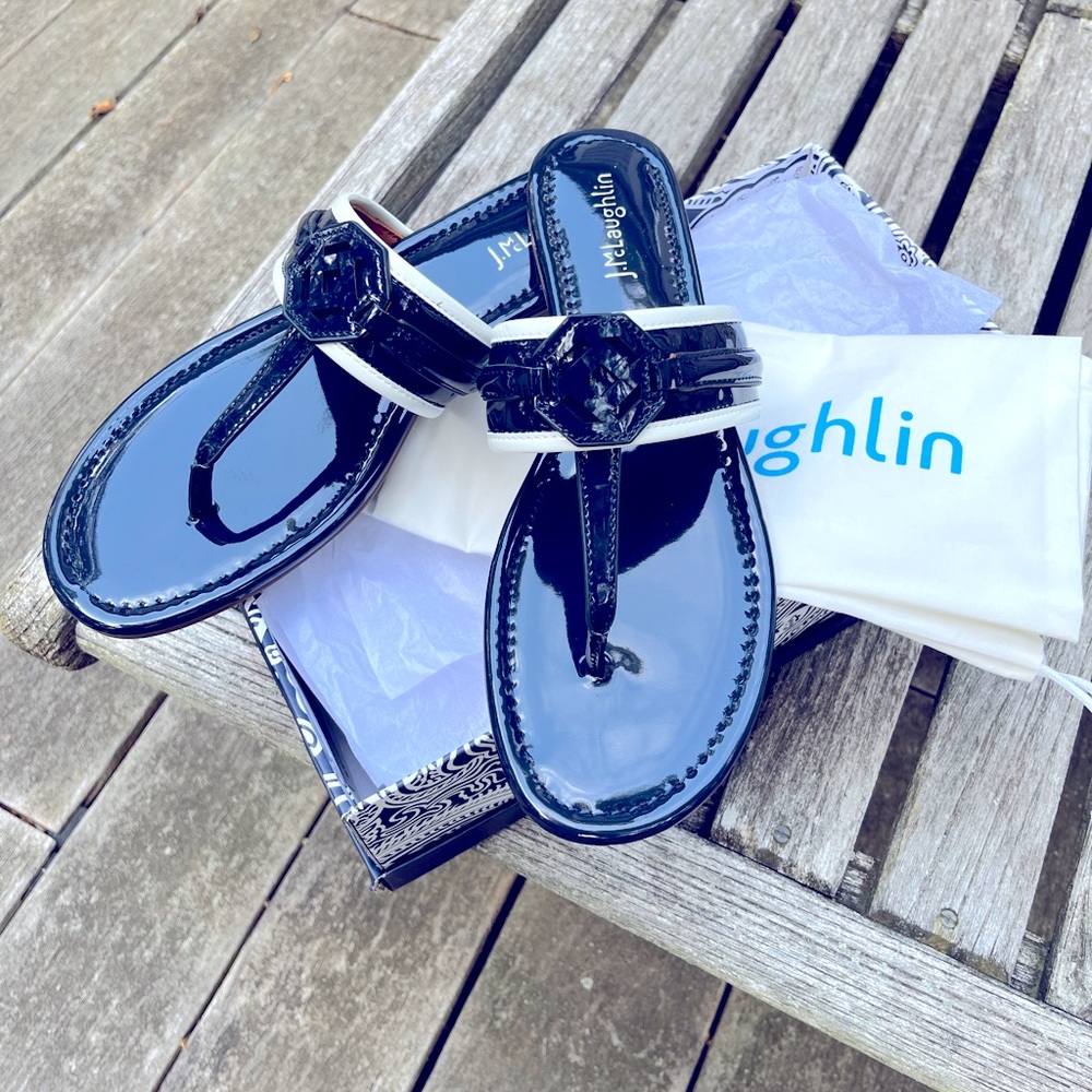 JMcLaughlin Women’s NIXI Sandal in Navy Size 9.5 
New in Box-Never Worn